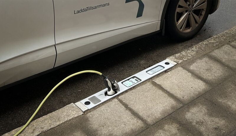 Kantstensladdare på Rektorsgatan i Helsingborg